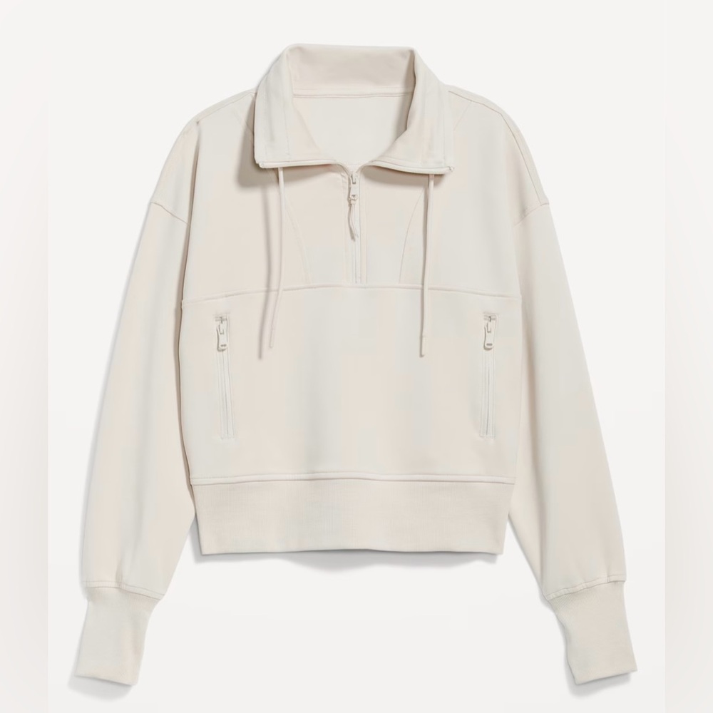 Old Navy Dynamic Fleece Half-Zip Sweatshirt in Wishbone (Stone) Color Size XXL - Picture 4 of 4